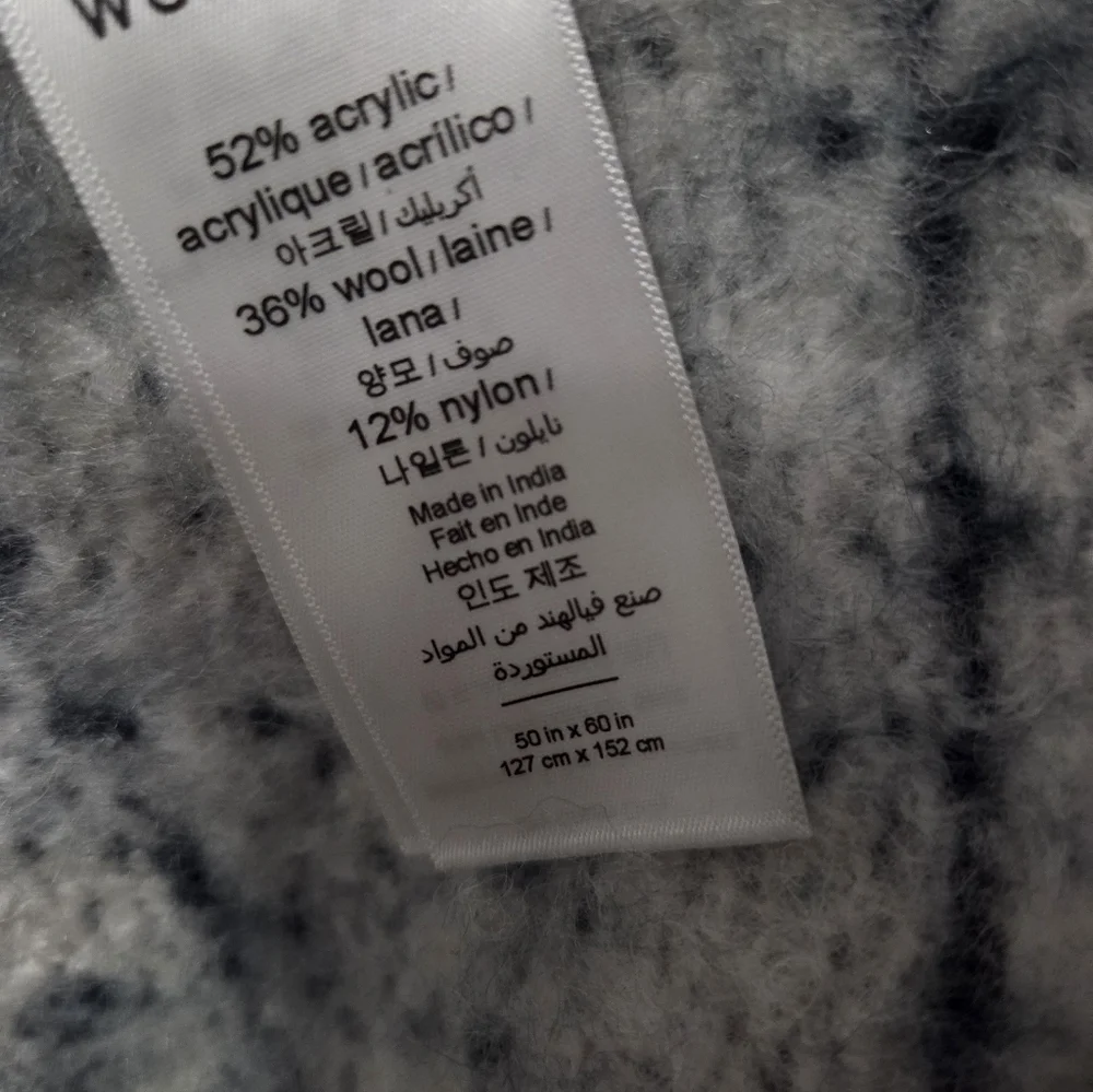 Chunky West Elm wool/acrylic reversible Throw Blanket